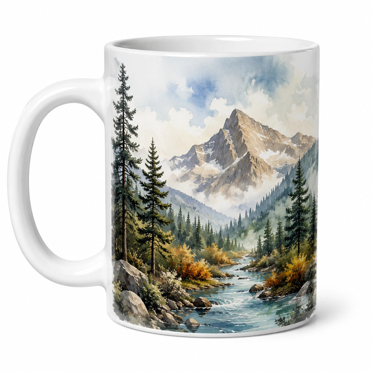 Keramiktasse mit Berglandschaftsdesign, 350ml