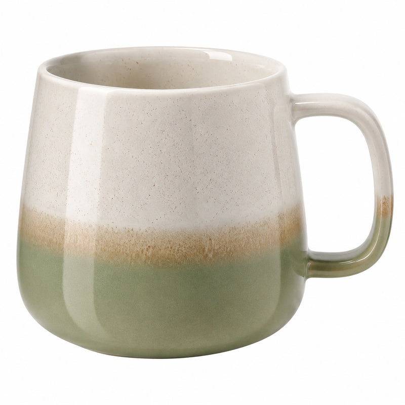 Keramiktasse 400ml Beige/Grün