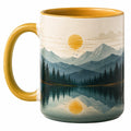 Keramiktasse mit Berglandschaft und Sonnenaufgang 300ml
