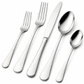 5-teiliges Besteckset aus Edelstahl in Silber