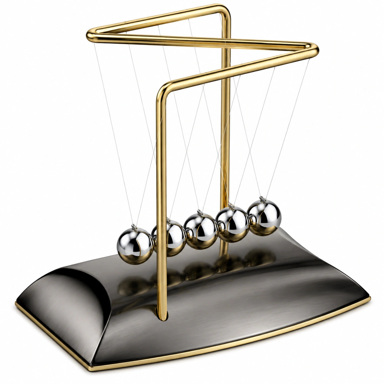 Newton-Pendel für Schreibtischdekoration in Gold und Silber