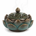 Lotus Räuchergefäß Bronzegrün