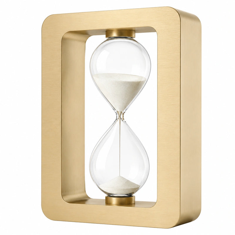 Goldene Sanduhr Dekoration mit Glasrahmen, 60 Minuten
