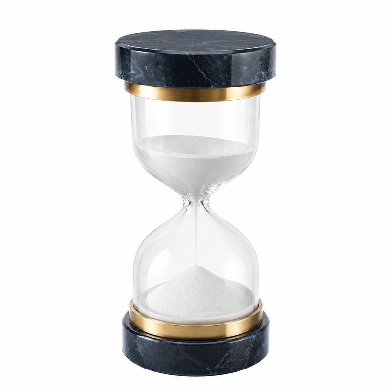 60 Minuten Sanduhr mit Marmor in Schwarz und Gold