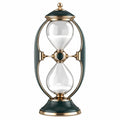 Elegante Sanduhr mit Metallrahmen Grün/Gold 30 cm
