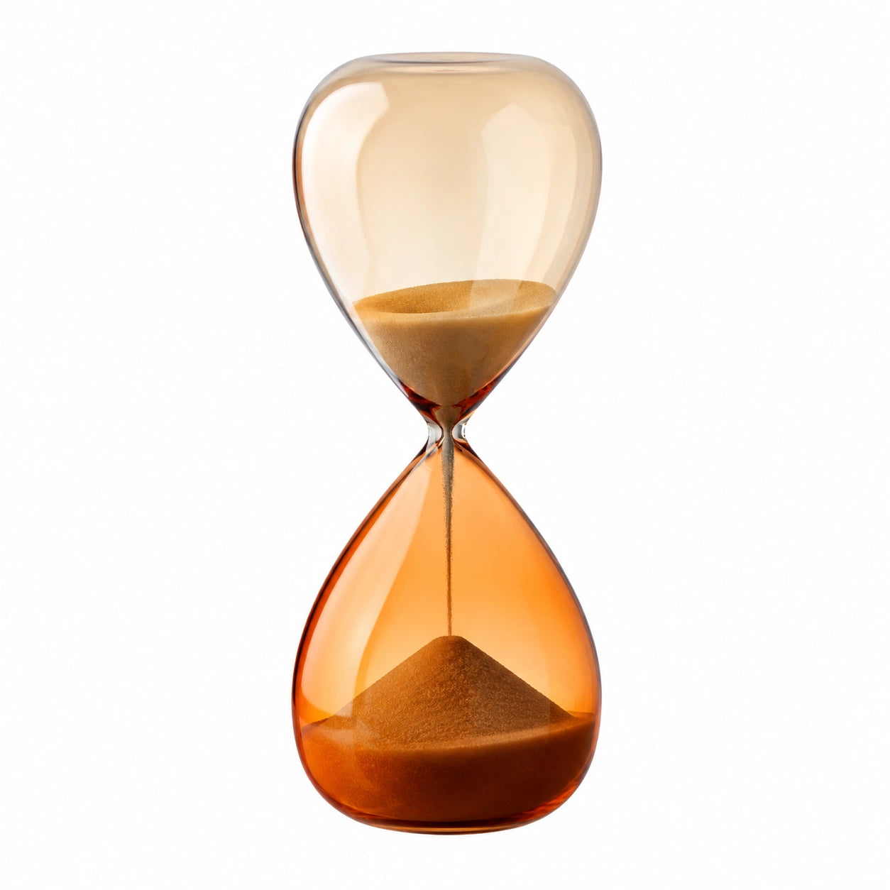 Dekorative Sanduhr aus Glas, 30 Minuten, Orange