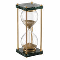 Elegante Sanduhr mit grünem Marmorsockel und Glas, 30 cm