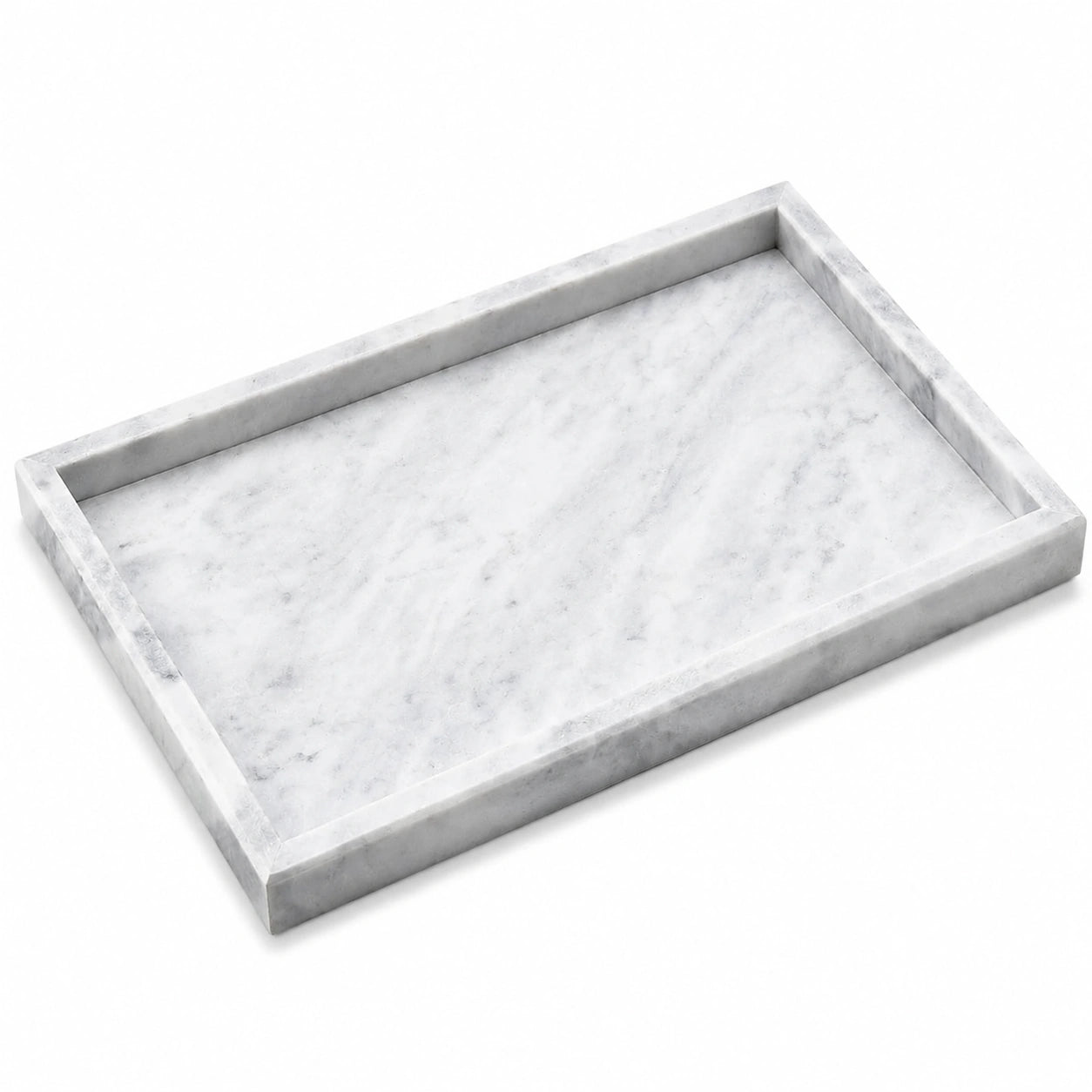 Rechteckiges Marmortablett 30x20cm Weiß