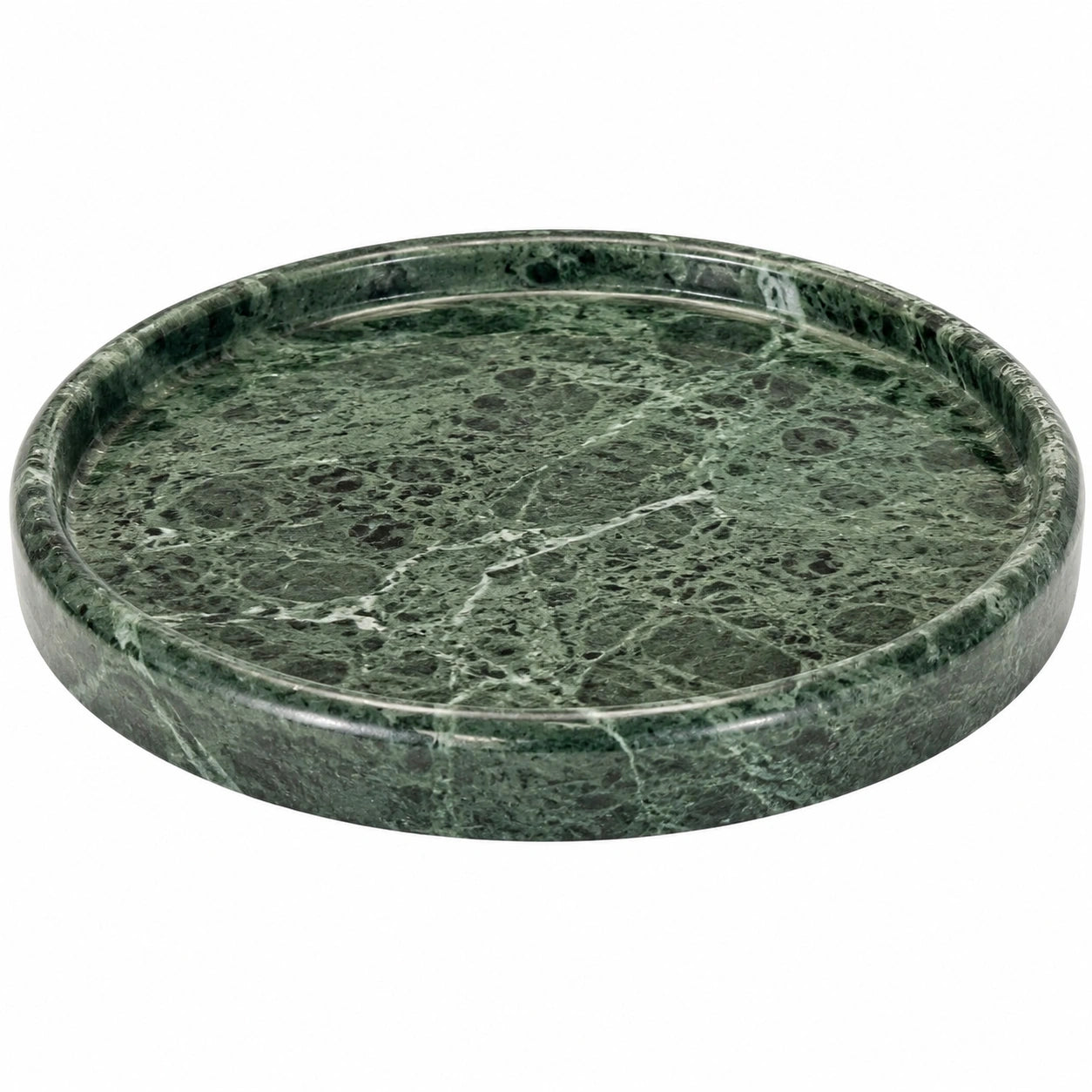 Rundes Dekotablett Marmor Grün 30cm