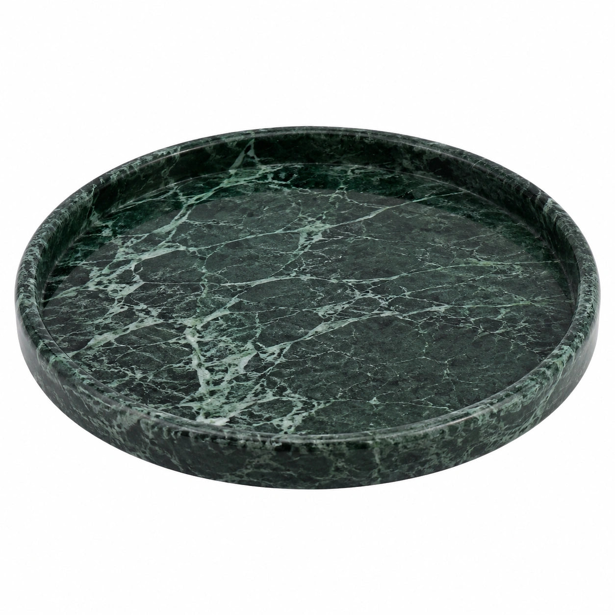 Rundes Marmortablett Grün 30 cm