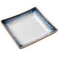 Quadratischer Keramikteller Blau-Weiß 16x16cm